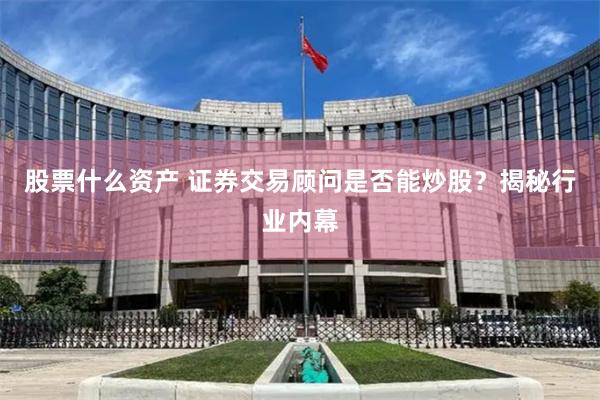 股票什么资产 证券交易顾问是否能炒股？揭秘行业内幕