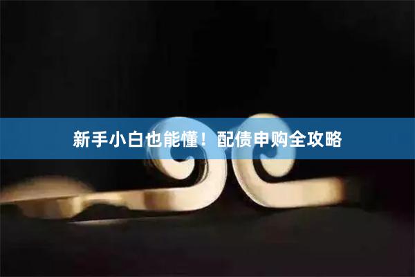 新手小白也能懂！配债申购全攻略